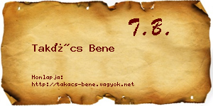 Takács Bene névjegykártya